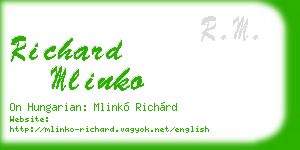 richard mlinko business card