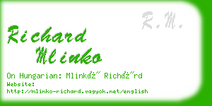 richard mlinko business card